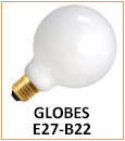 Ampoules globes LED, culots E27 ou B22