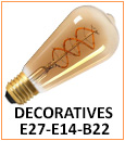 Ampoules décoratives LED, culots E27, E14 ou B22