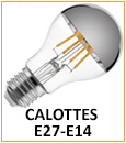 Ampoules calottes LED, culots E27 ou E14