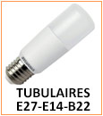 Ampoules tubulaires LED, culots E27 E14 ou B22