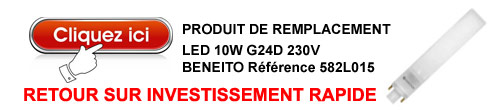 remplacement lampe26W G24d3 par une ampoule LED