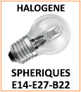 Ampoule sphérique halogène, culot E24 E27 ou B22