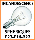 Ampoule sphérique incandescente, culots E14 E27 B22