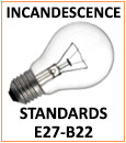 Ampoule standard incandescente, culots E27 B22