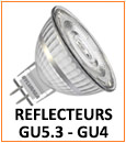 Ampoules LED GU5.3 et GU4 avec un réflecteur